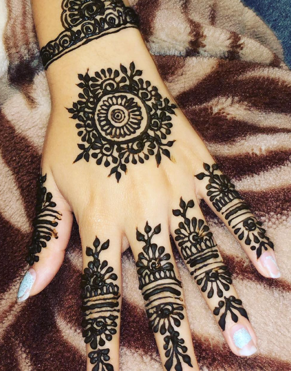 Beautiful henna design on hand